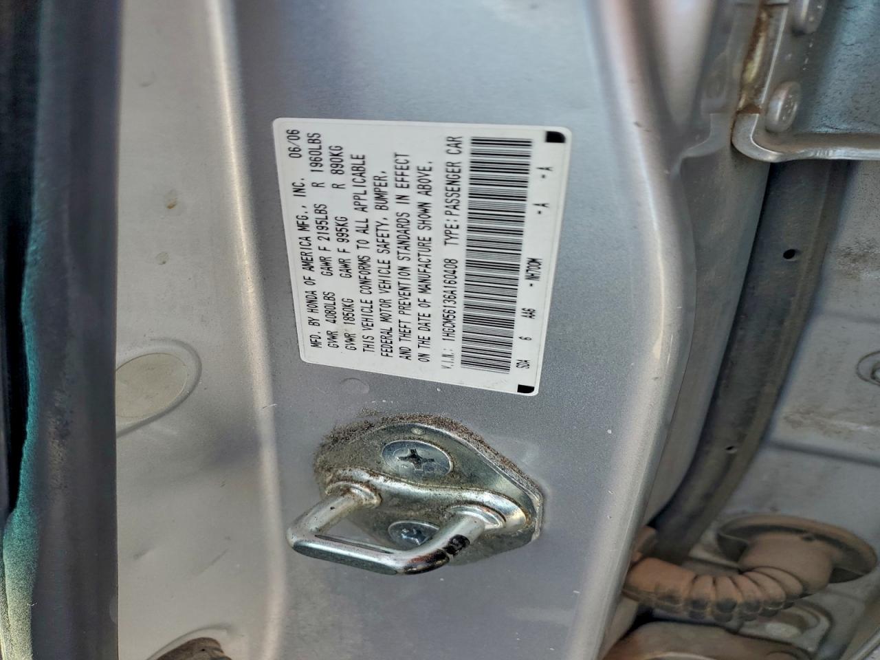 2006 HONDA ACCORD VALUE photo 12