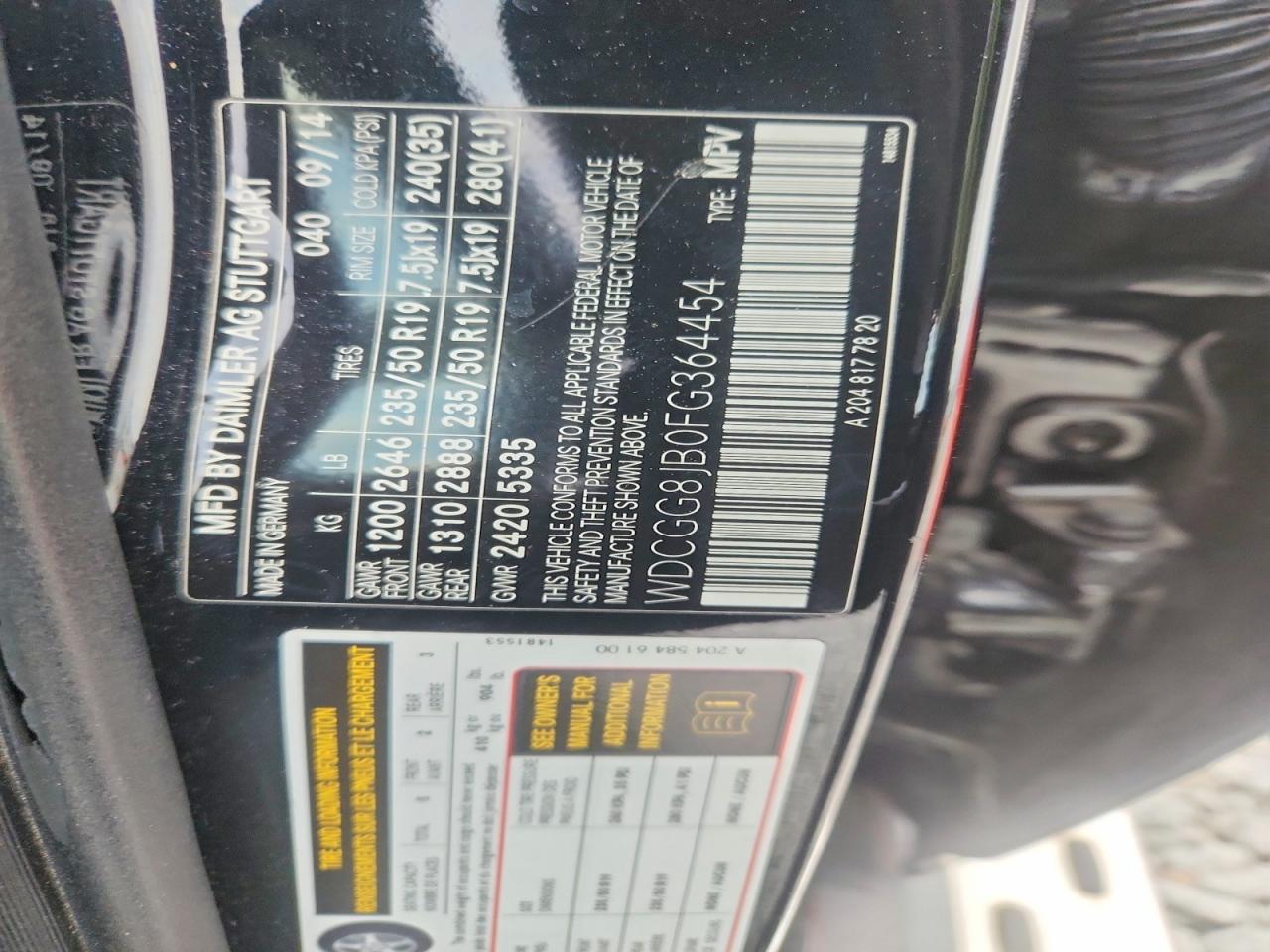 2015 MERCEDES-BENZ GLK 350 4MATIC photo 13