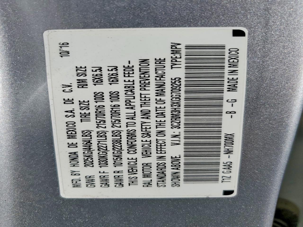 2016 HONDA CR-V LX photo 13