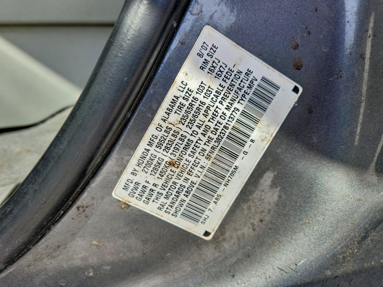 2007 HONDA ODYSSEY LX photo 13