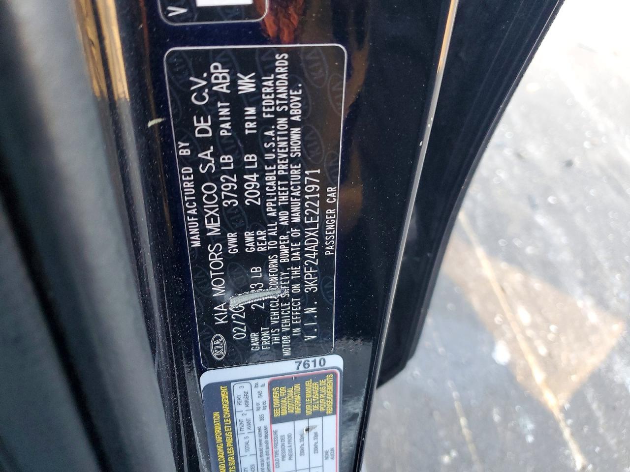 2020 KIA FORTE FE photo 12
