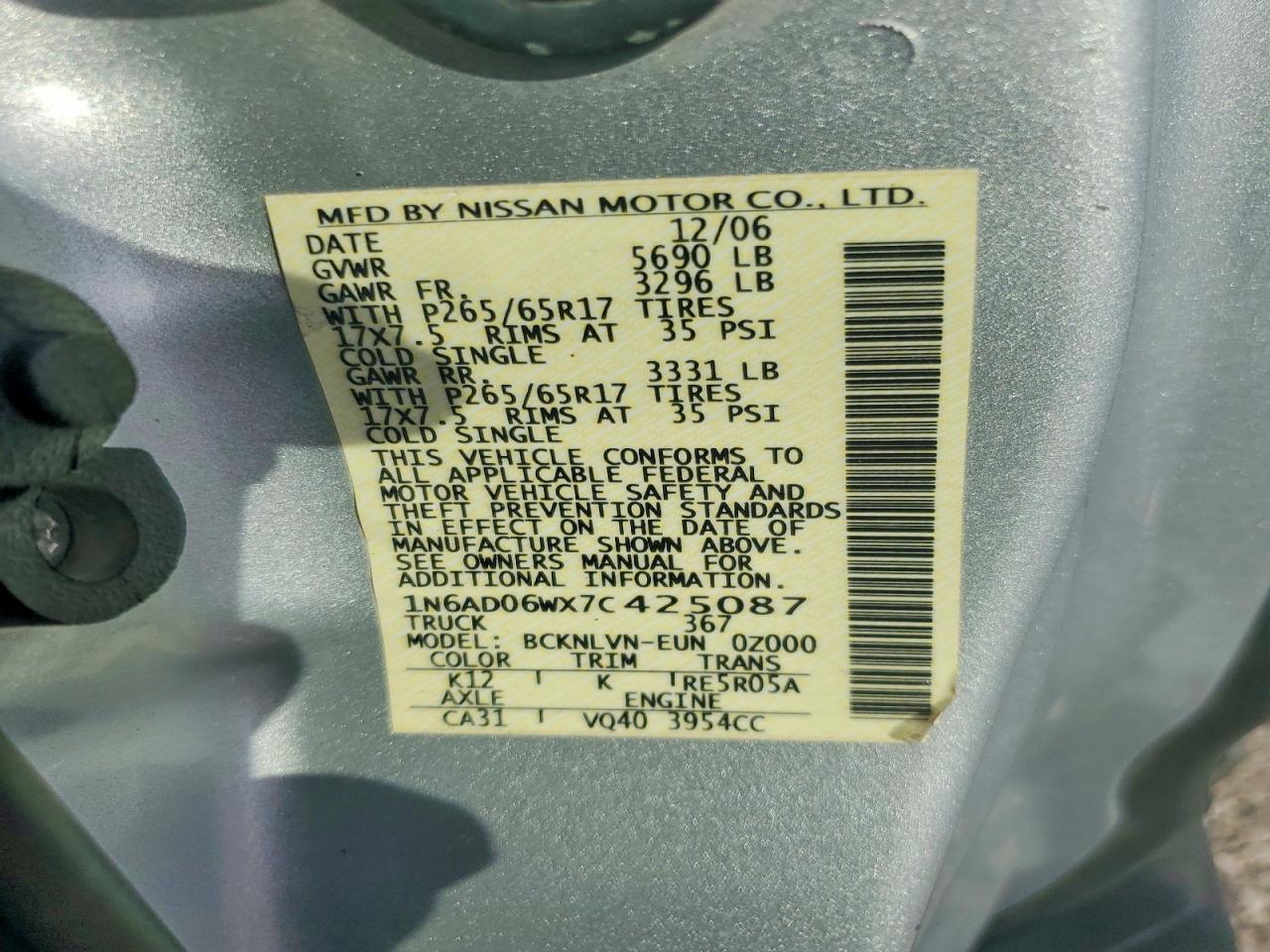 2007 NISSAN FRONTIER KING CAB LE photo 12