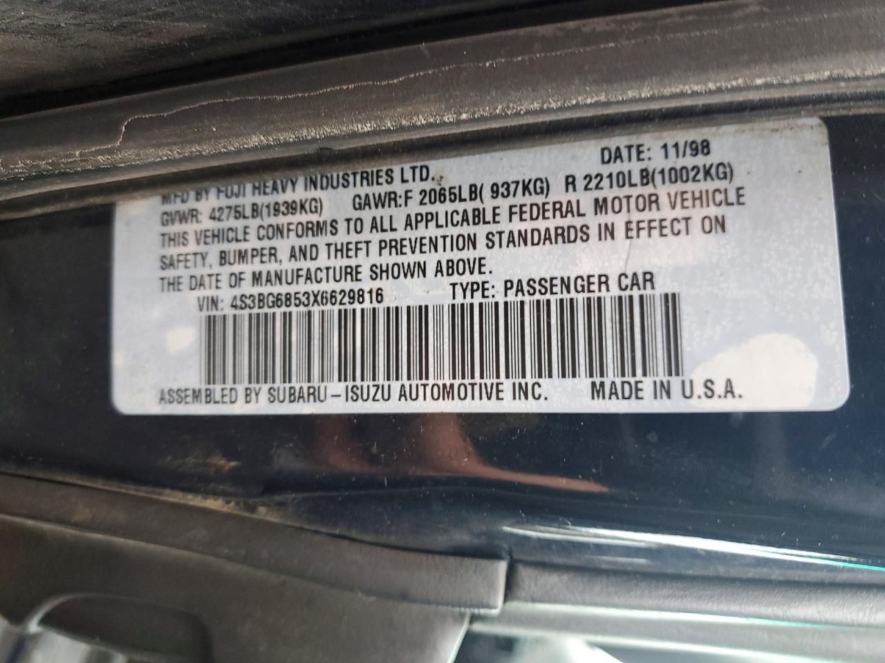 1999 SUBARU LEGACY OUTBACK photo 12