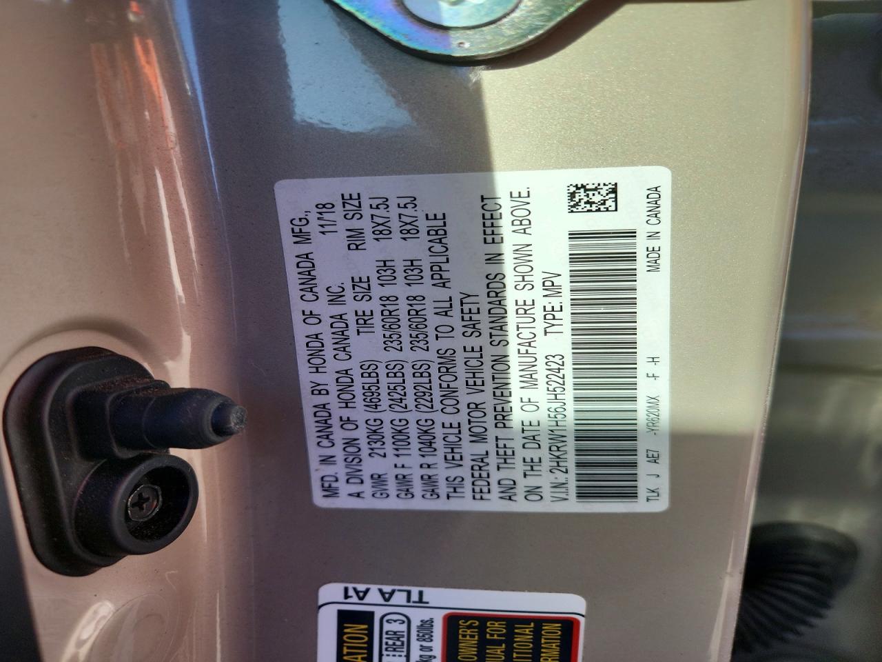 2018 HONDA CR-V EX photo 13