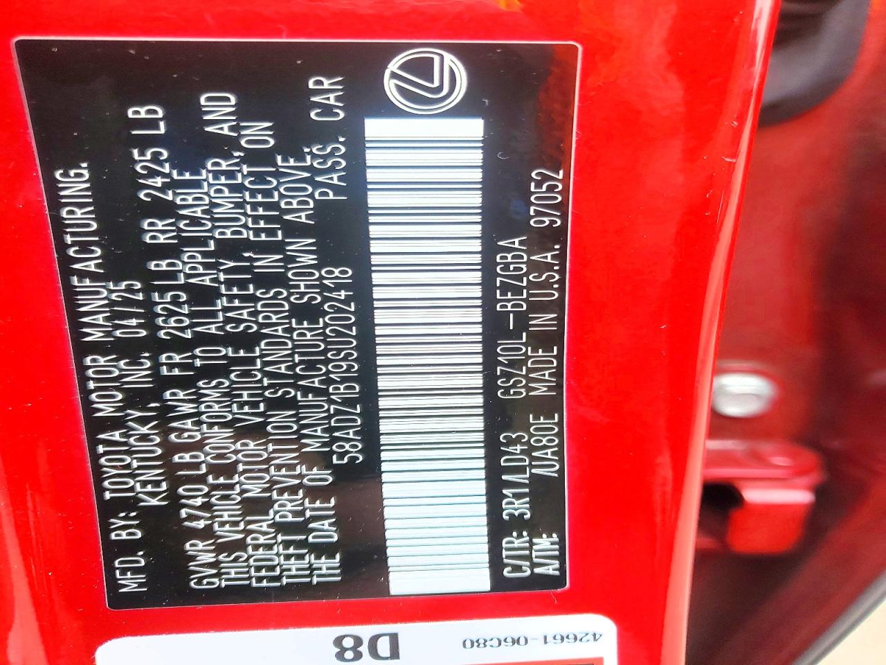2025 LEXUS ES 350 BASE photo 23