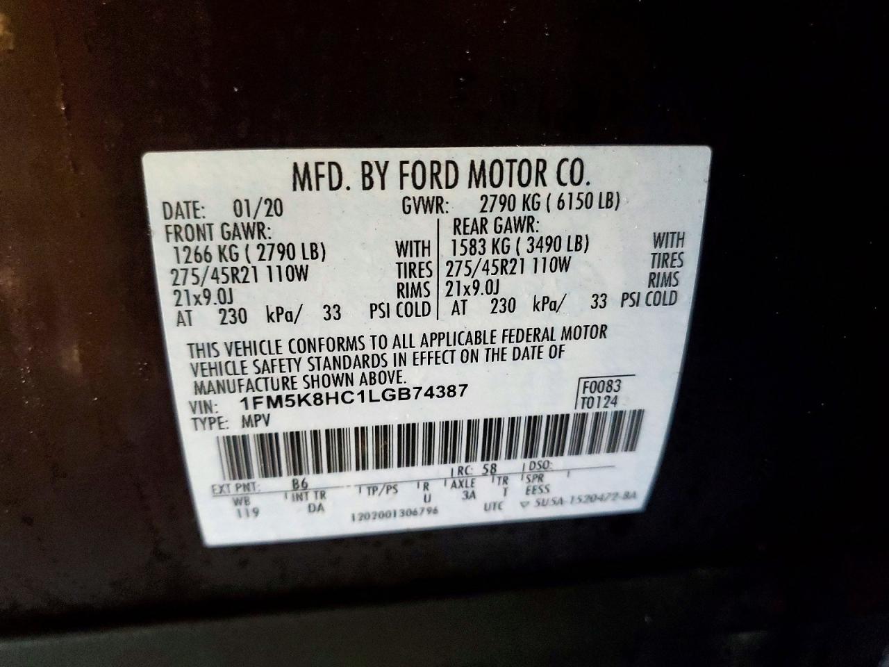 2020 FORD EXPLORER PLATINUM photo 25