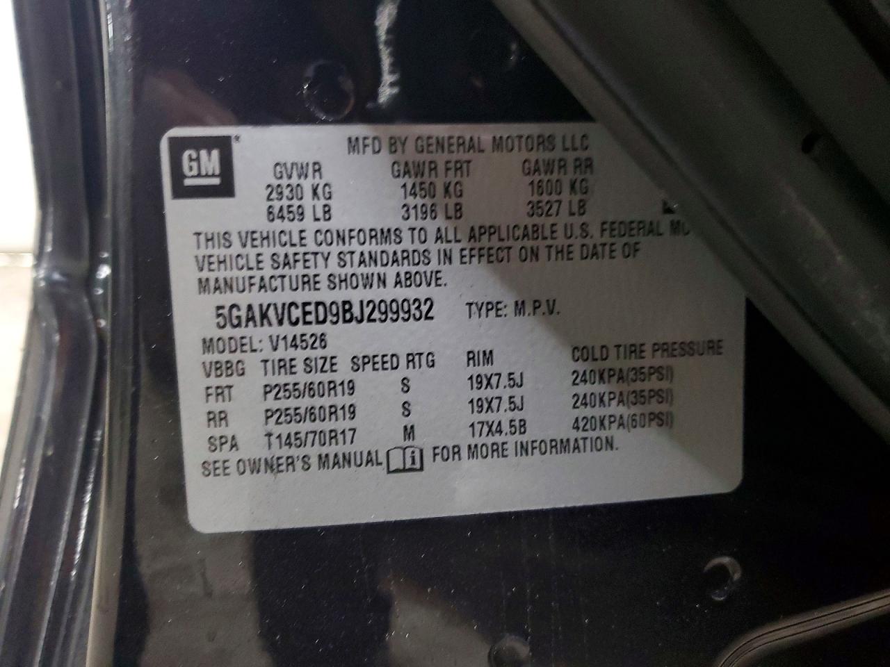 2011 BUICK ENCLAVE CXL photo 14