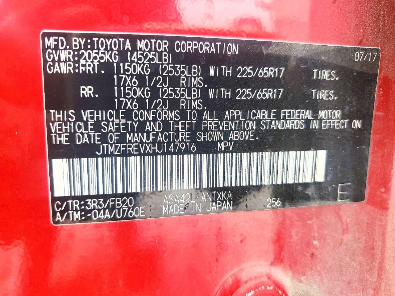 2017 TOYOTA RAV4 LE photo 13