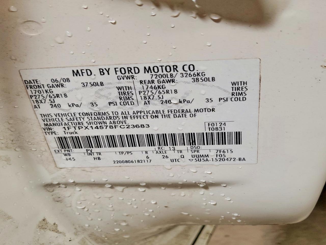 2008 FORD F150 photo 12