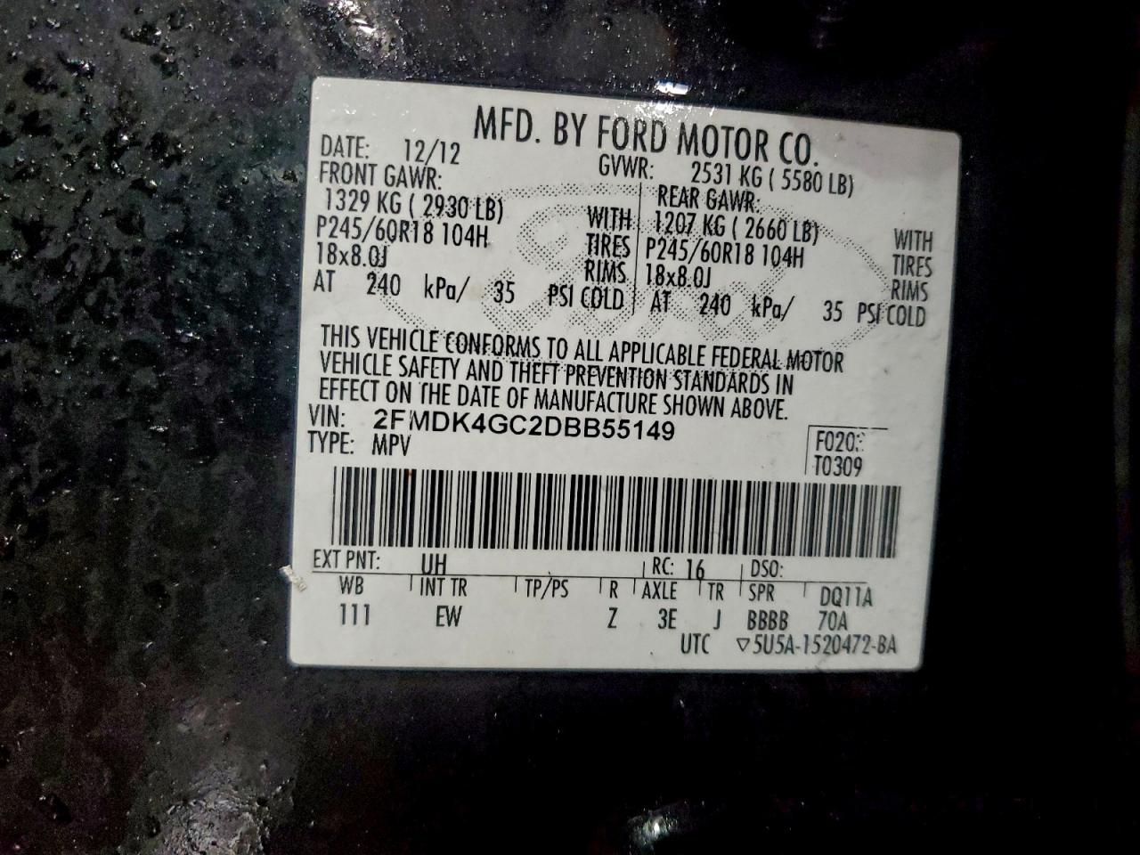 2013 FORD EDGE SE photo 13