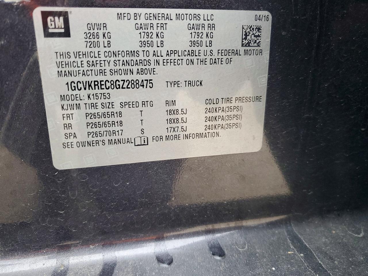 2016 CHEVROLET SILVERADO K1500 LT photo 12