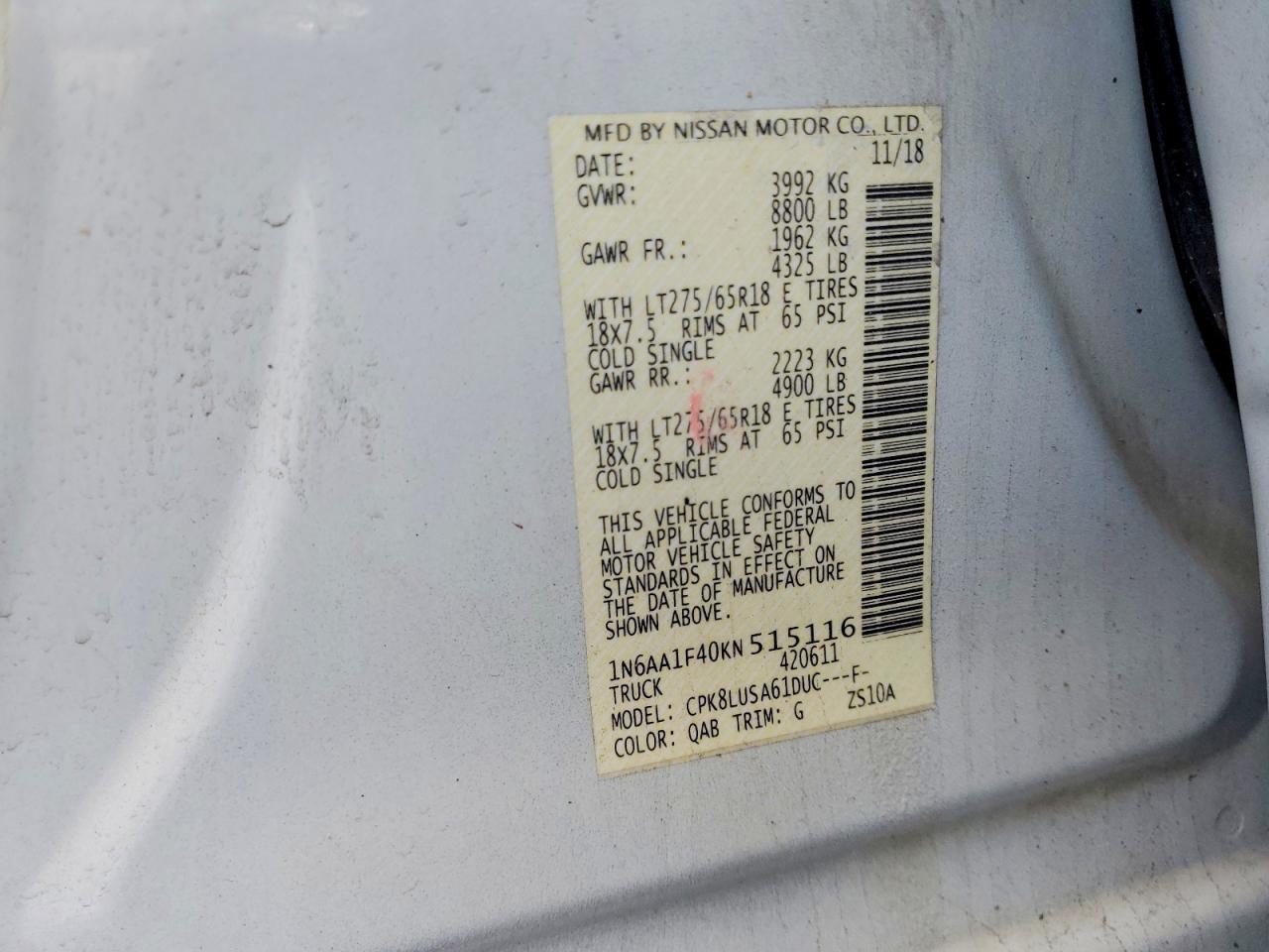 2019 NISSAN TITAN XD SL photo 12