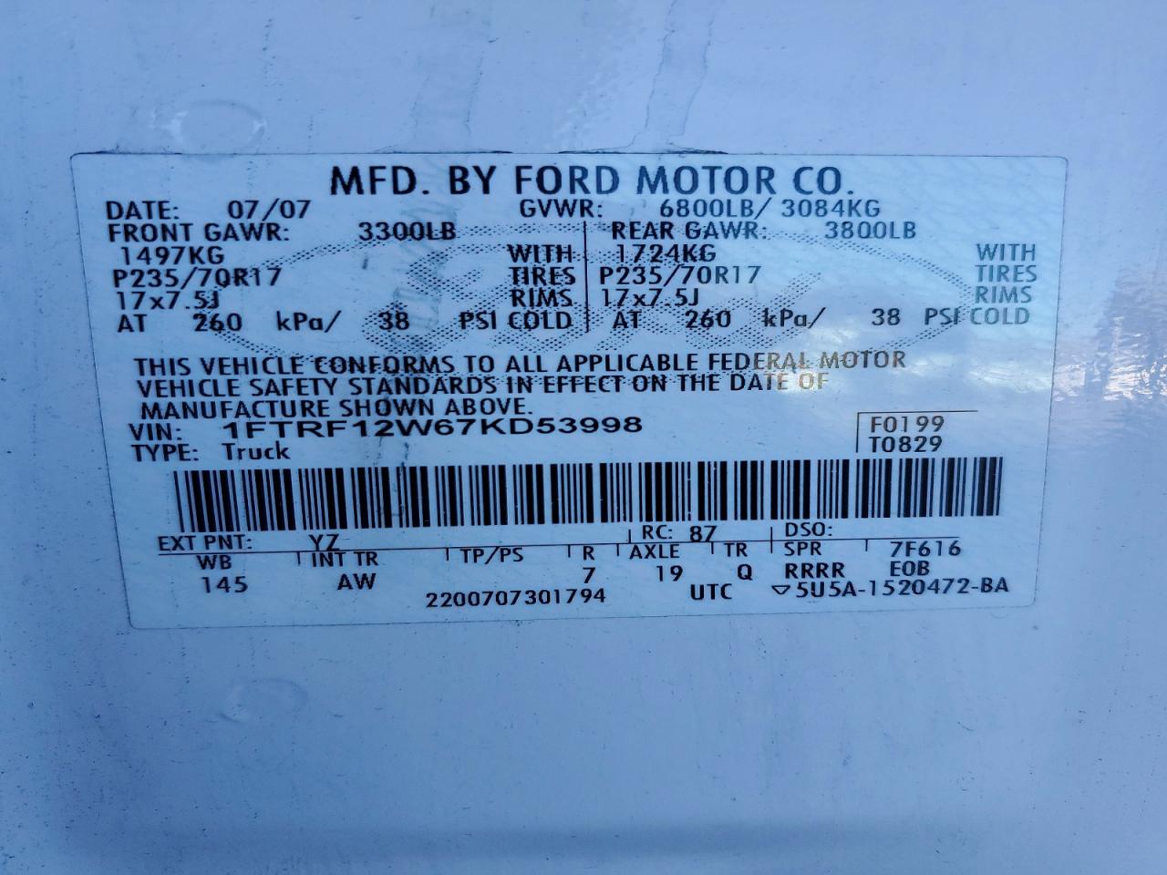 2007 FORD F150 photo 23