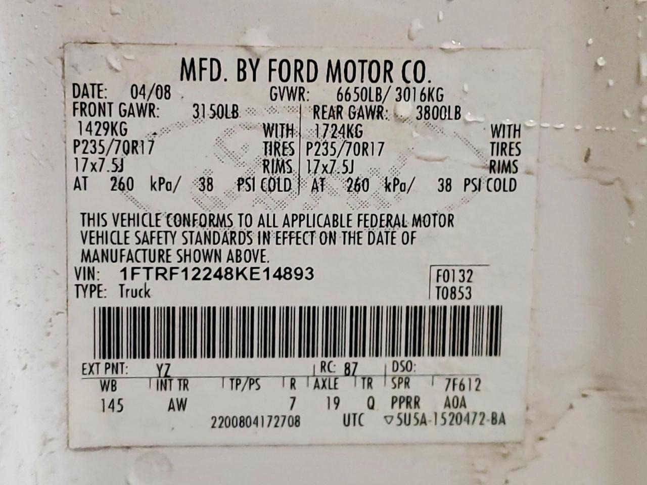 2008 FORD F150 photo 12