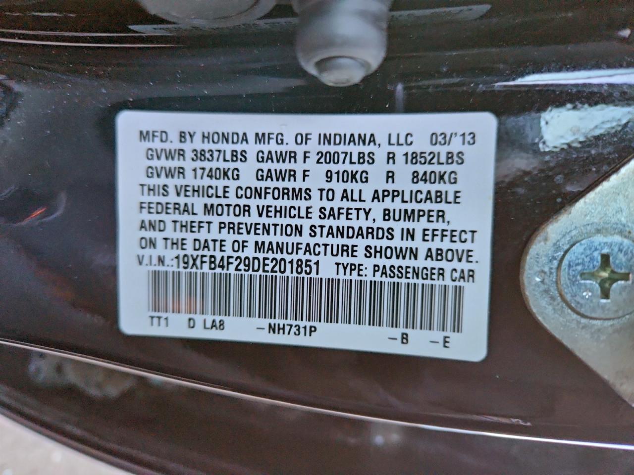 2013 HONDA CIVIC HYBRID photo 13