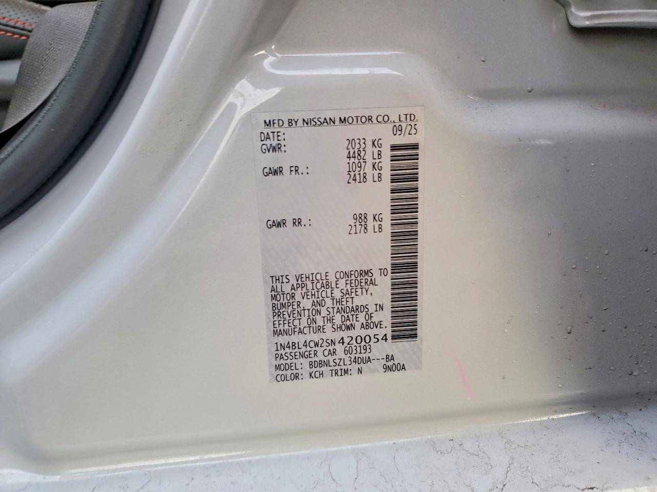 2025 NISSAN ALTIMA SR photo 12