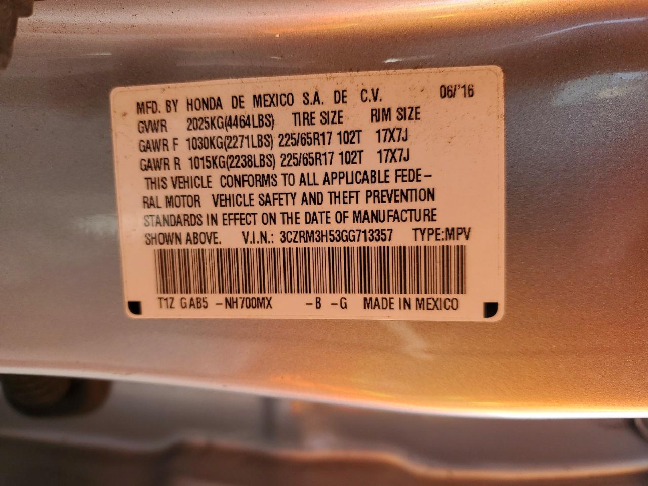 2016 HONDA CR-V EX photo 13