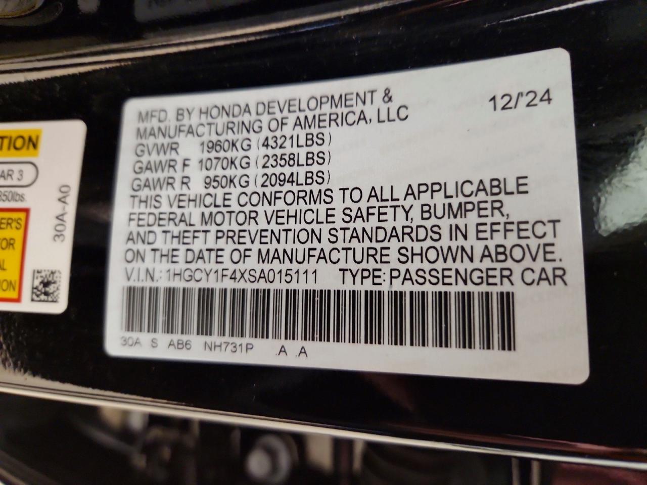 2025 HONDA ACCORD SE photo 12