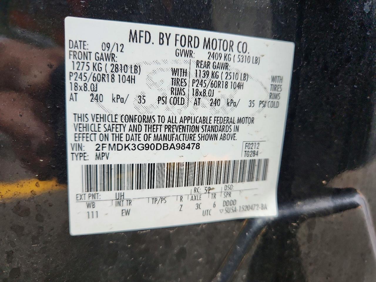 2013 FORD EDGE SE photo 13