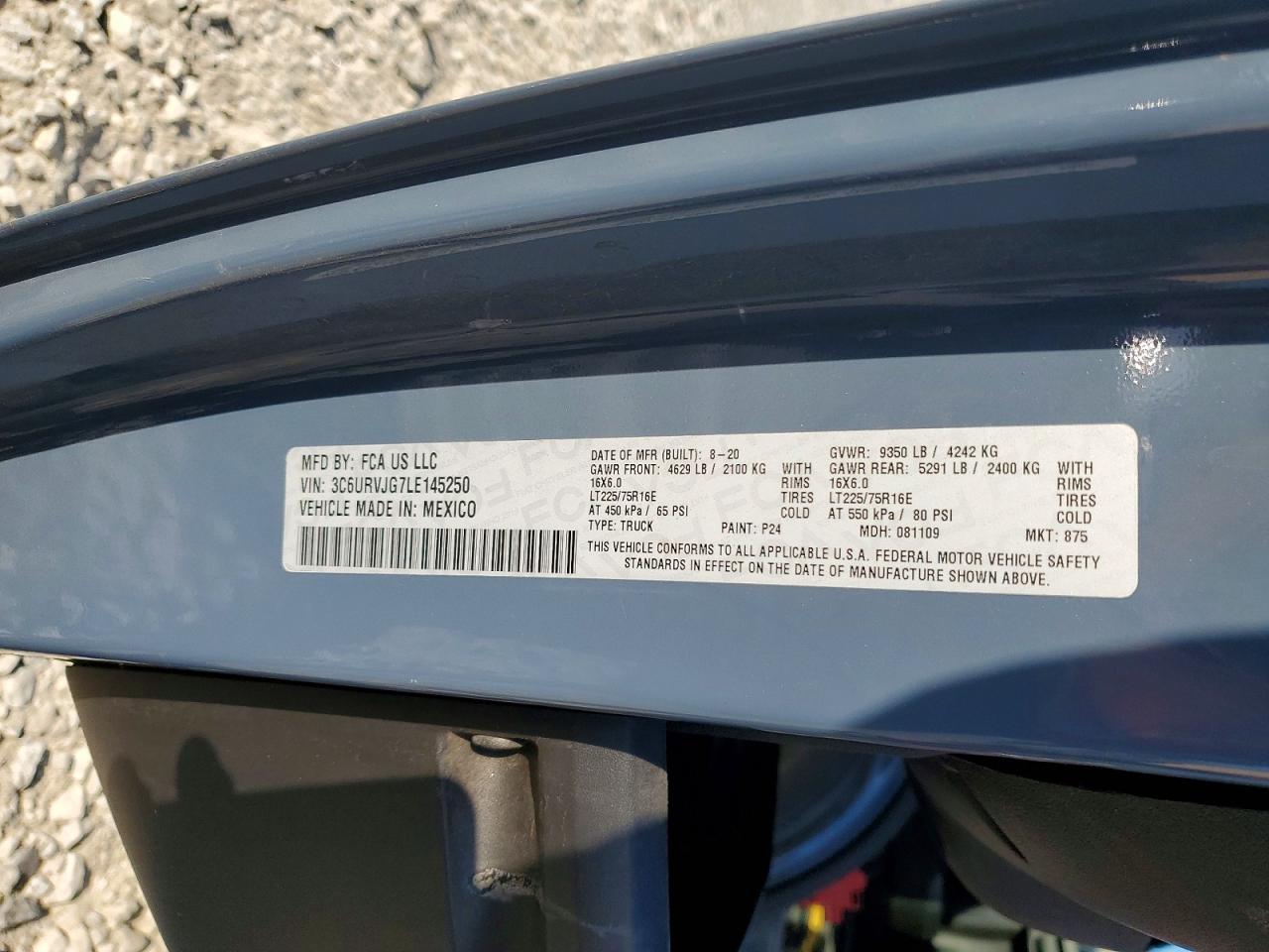 2020 RAM PROMASTER 3500 DELIVERY VAN photo 12