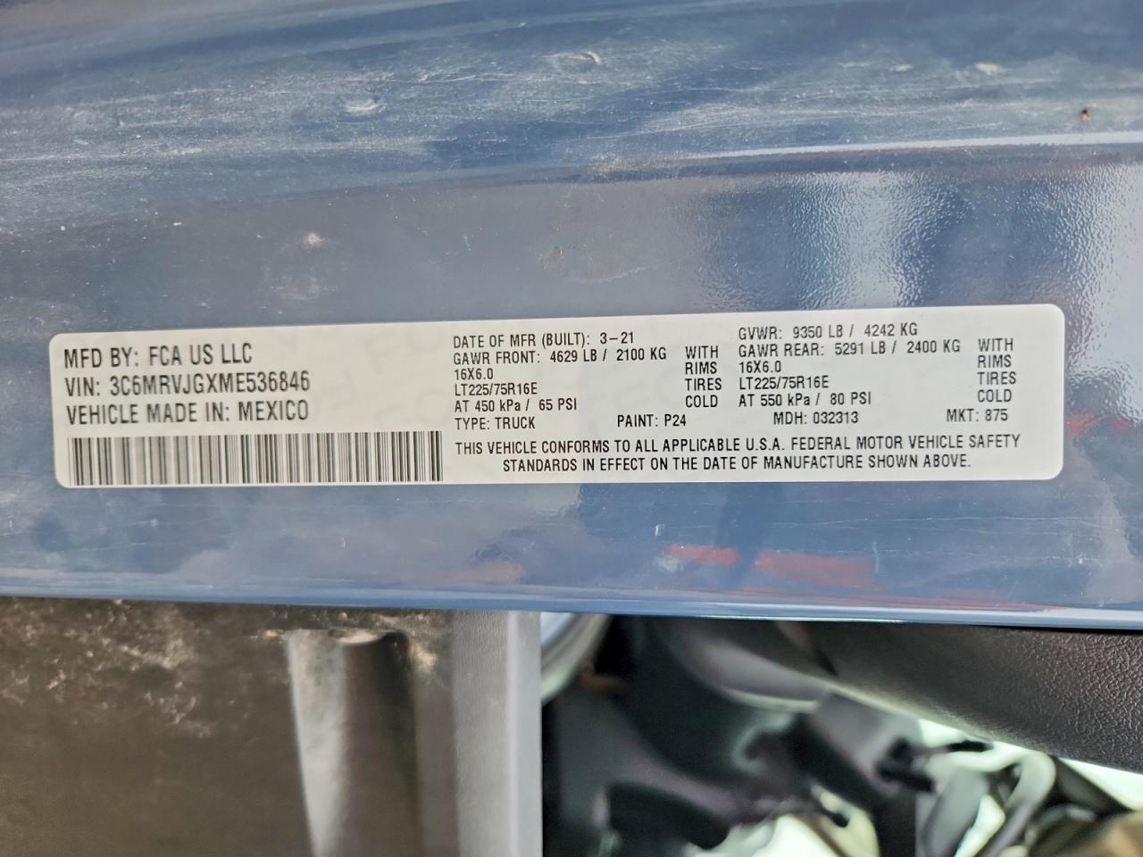 2021 RAM PROMASTER 3500 3500 HIGH photo 25