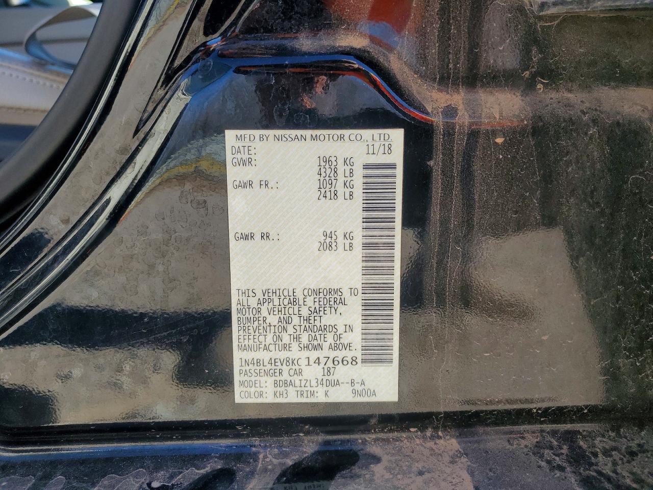 2019 NISSAN ALTIMA photo 12