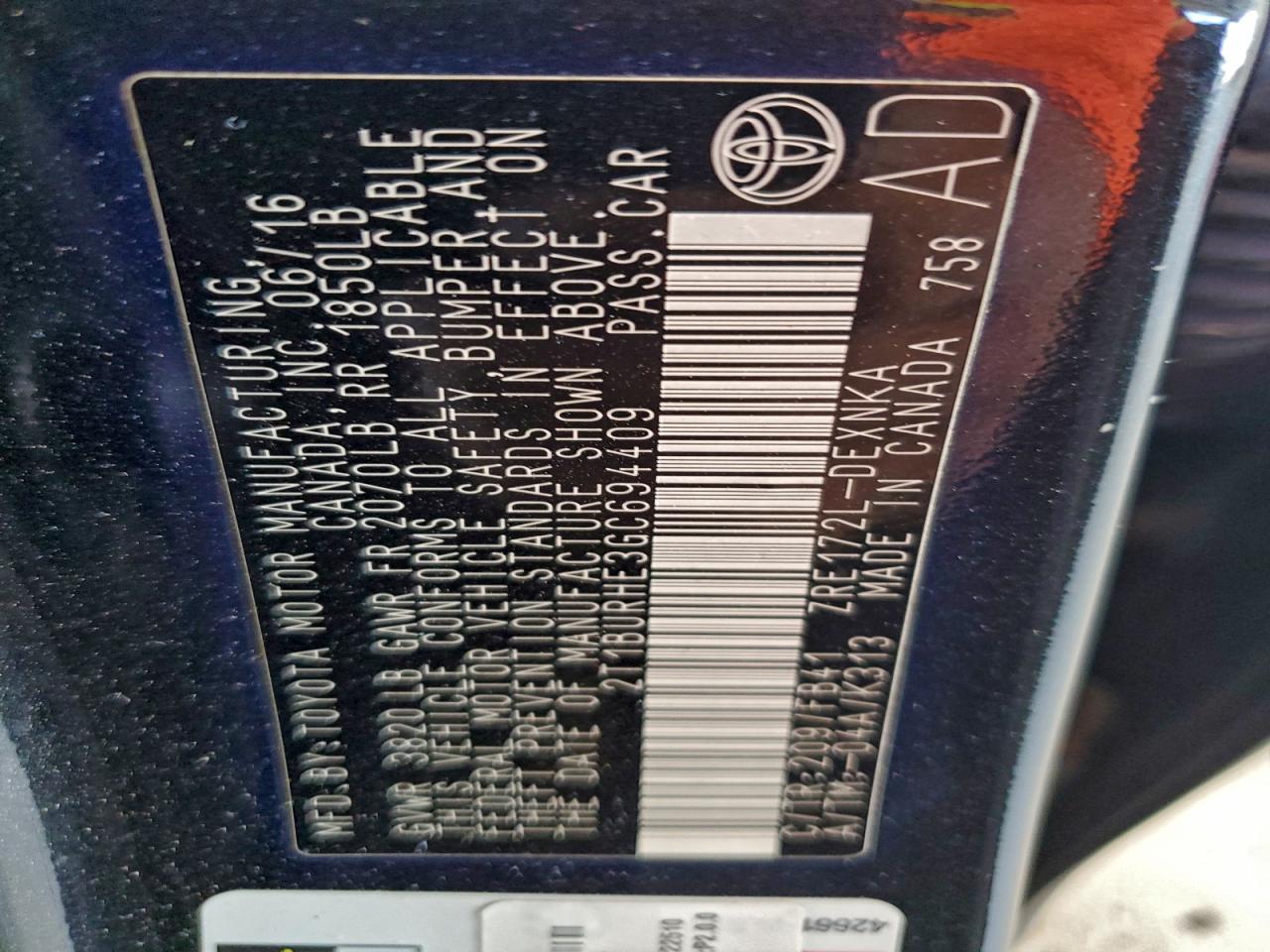 2016 TOYOTA COROLLA LE photo 13