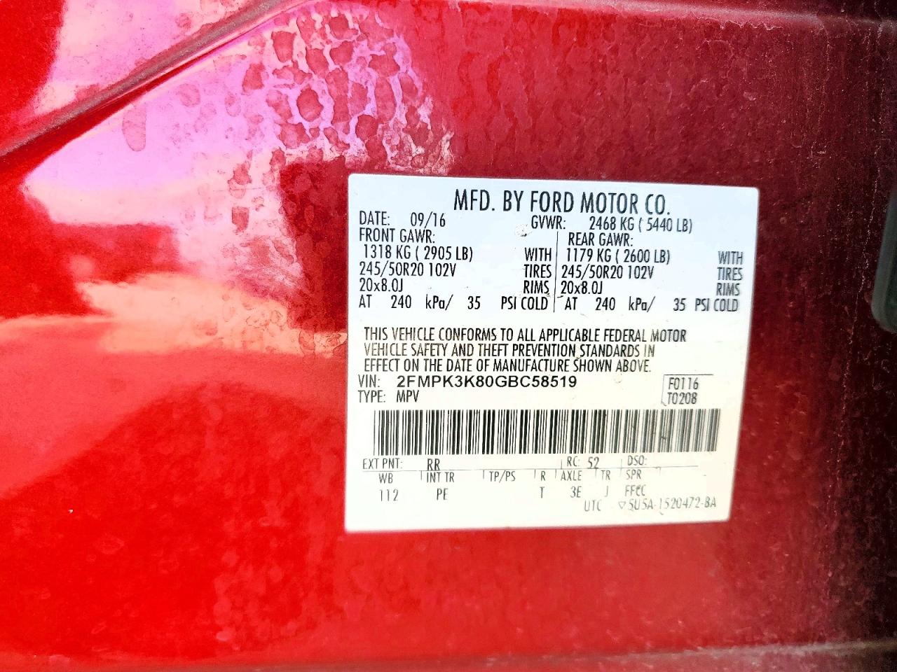 2016 FORD EDGE TITANIUM photo 13