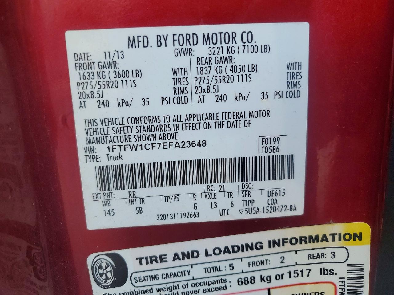2014 FORD F150 SUPERCREW photo 12