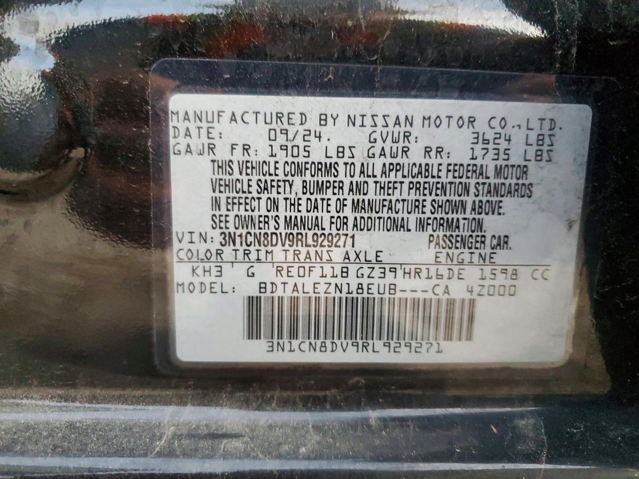 2024 NISSAN VERSA S photo 12