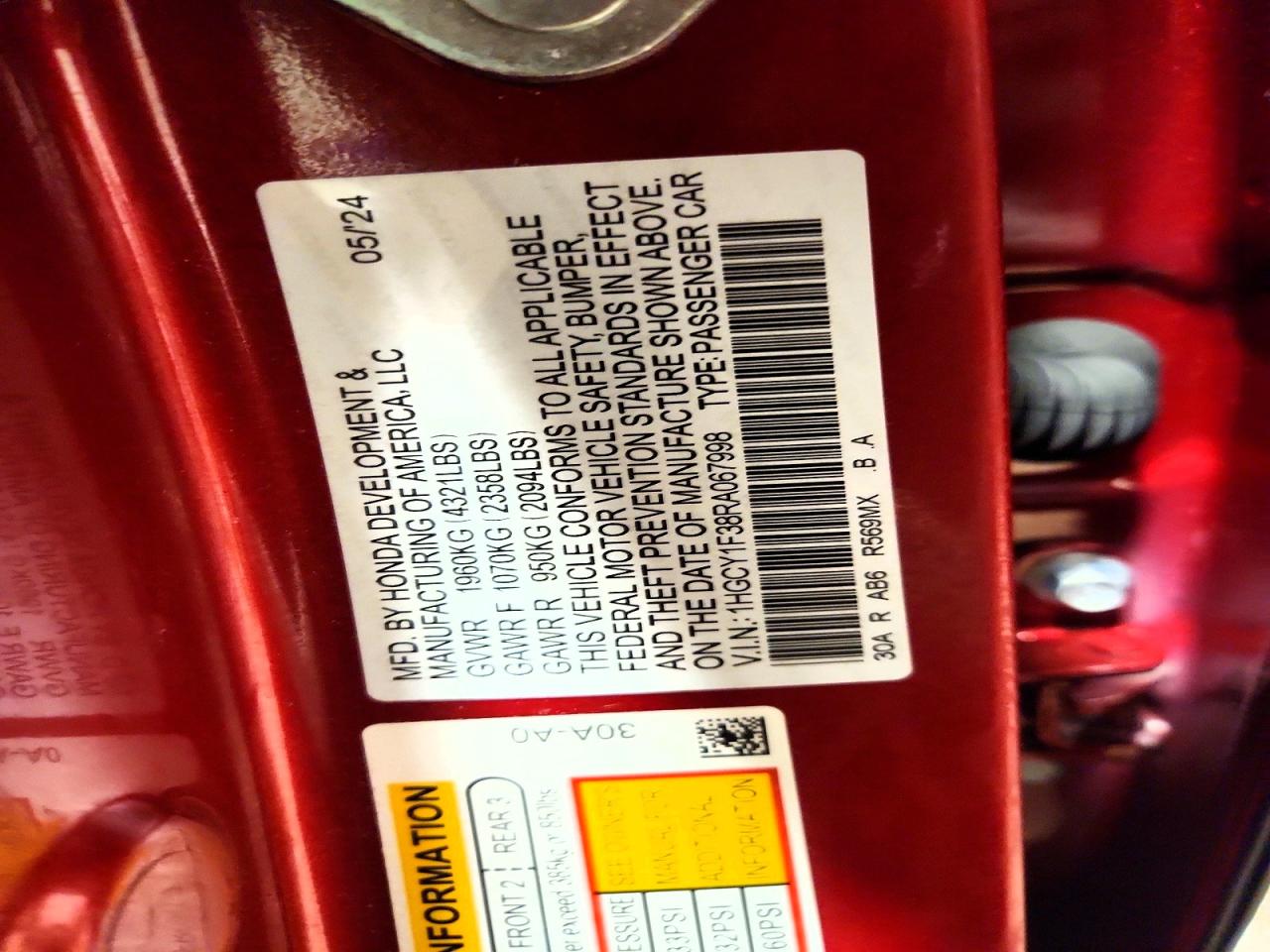 2024 HONDA ACCORD EX photo 12