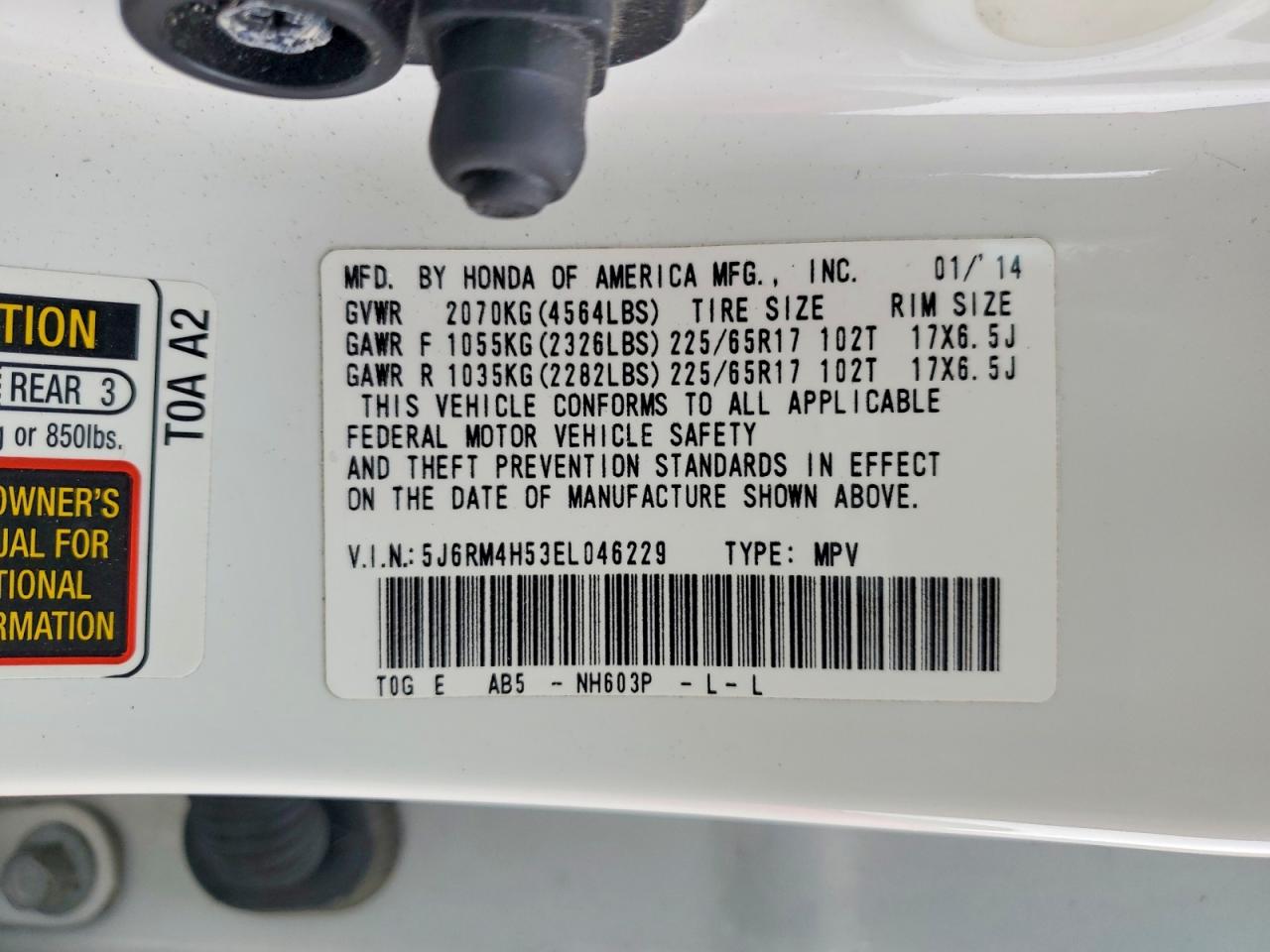 2014 HONDA CR-V EX photo 12