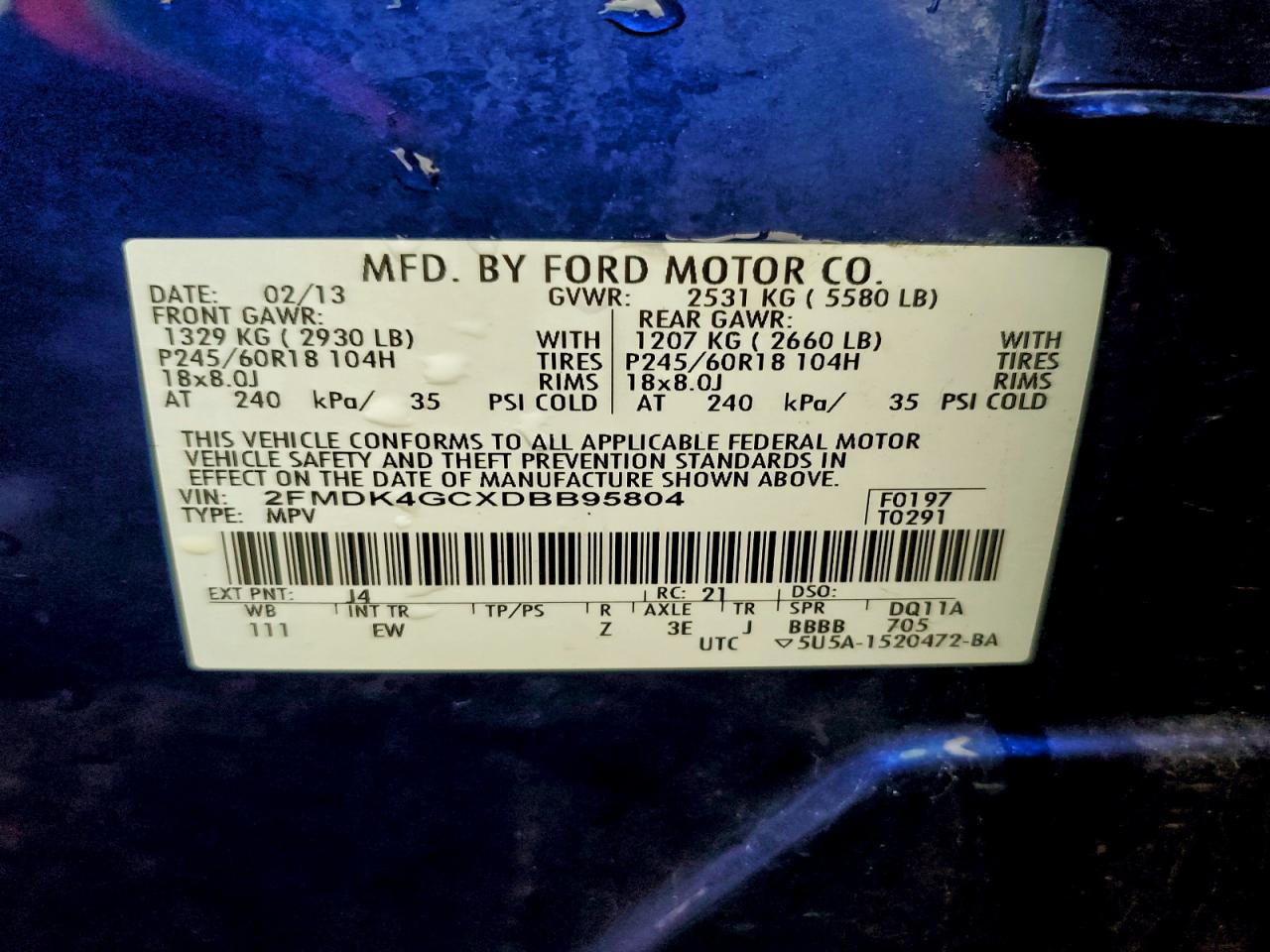 2013 FORD EDGE SE photo 13