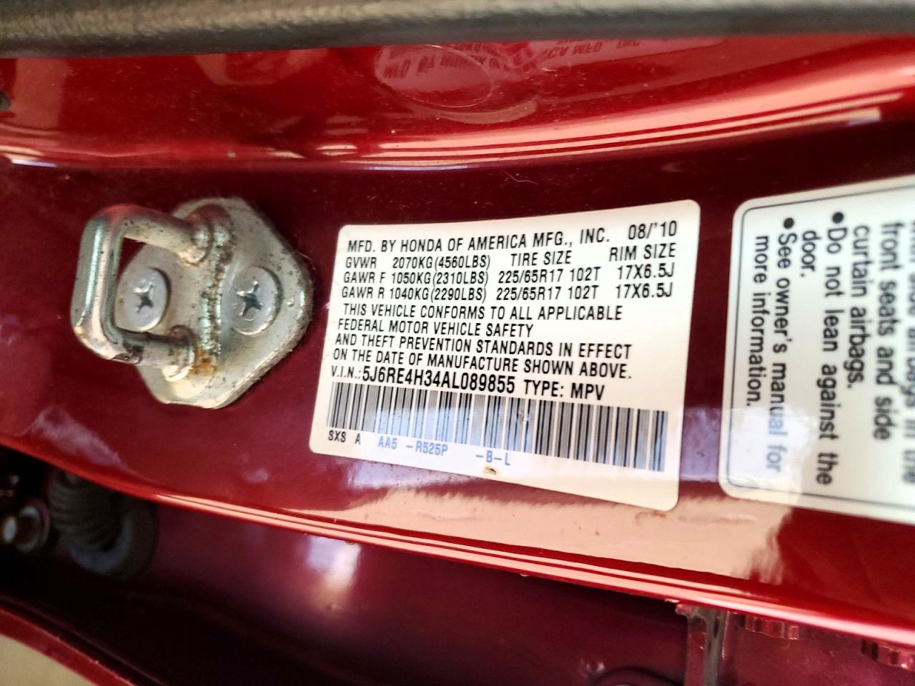 2010 HONDA CR-V LX photo 13