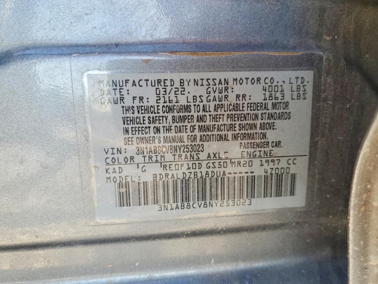 2022 NISSAN SENTRA SV photo 13