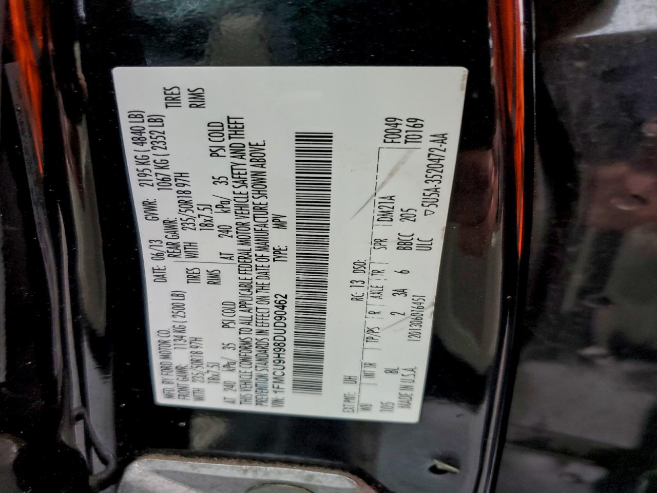2013 FORD ESCAPE SEL photo 13