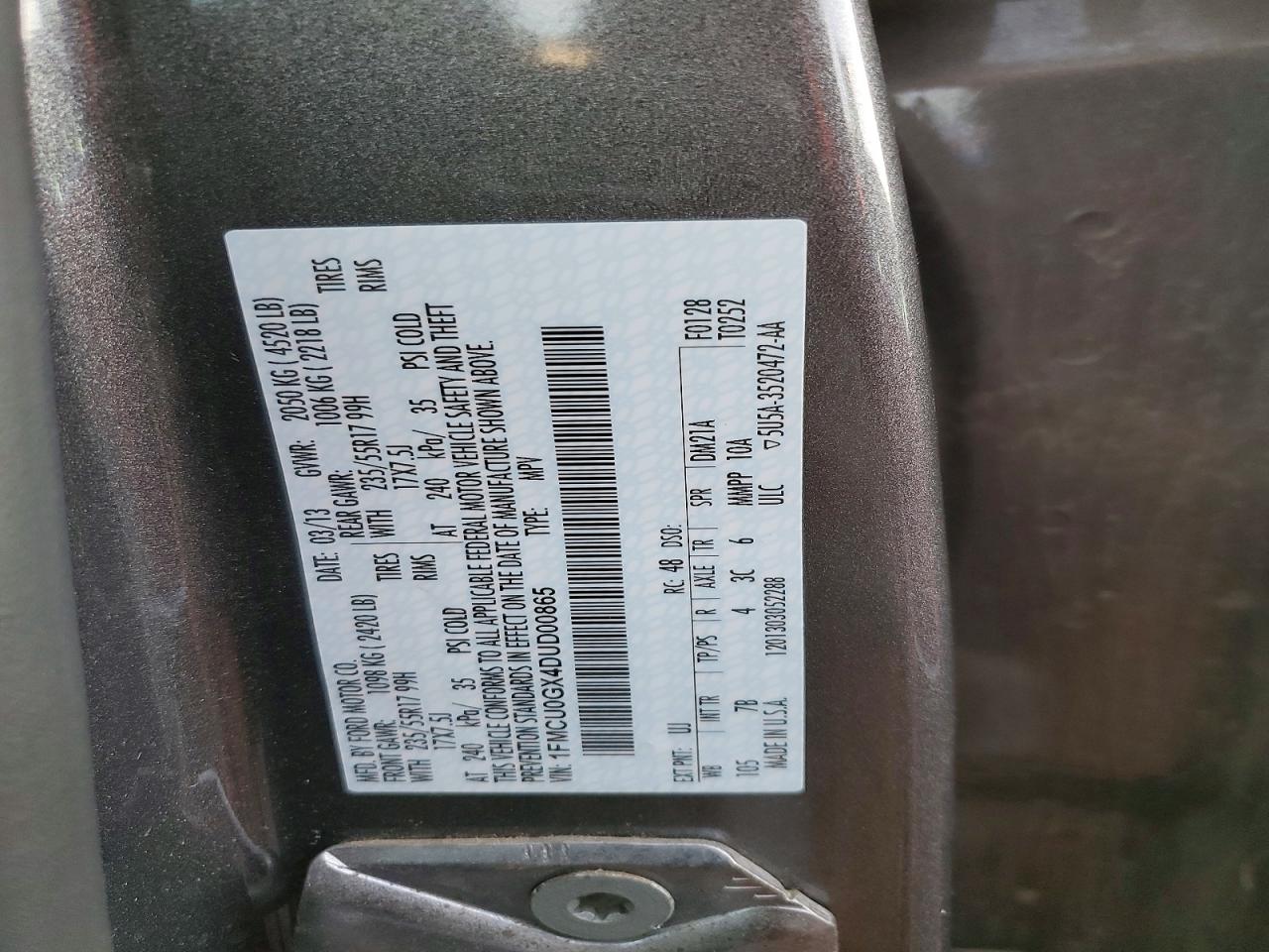 2013 FORD ESCAPE SE photo 14