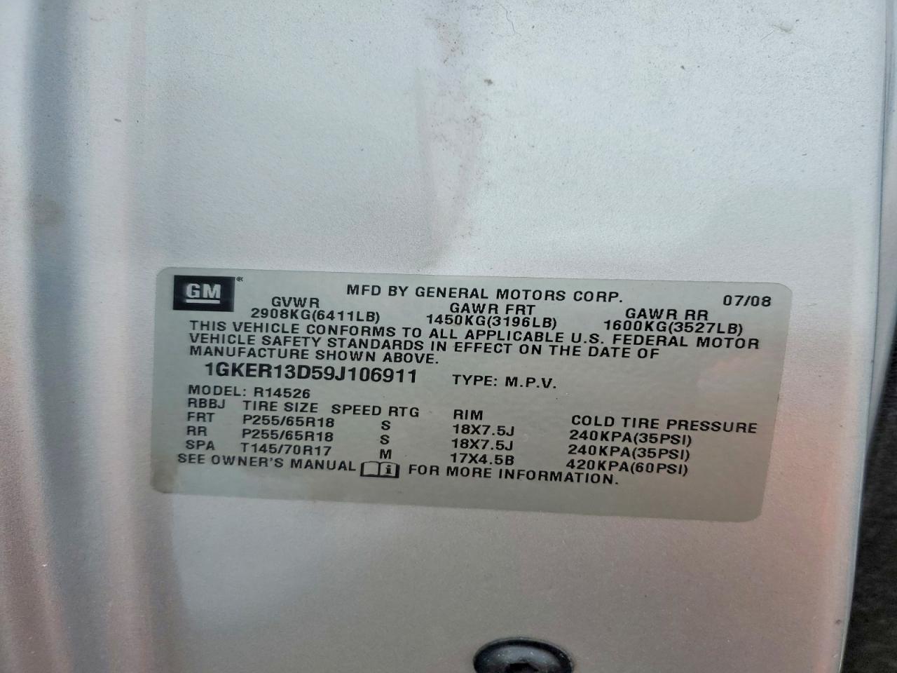 2009 GMC ACADIA SLE photo 13