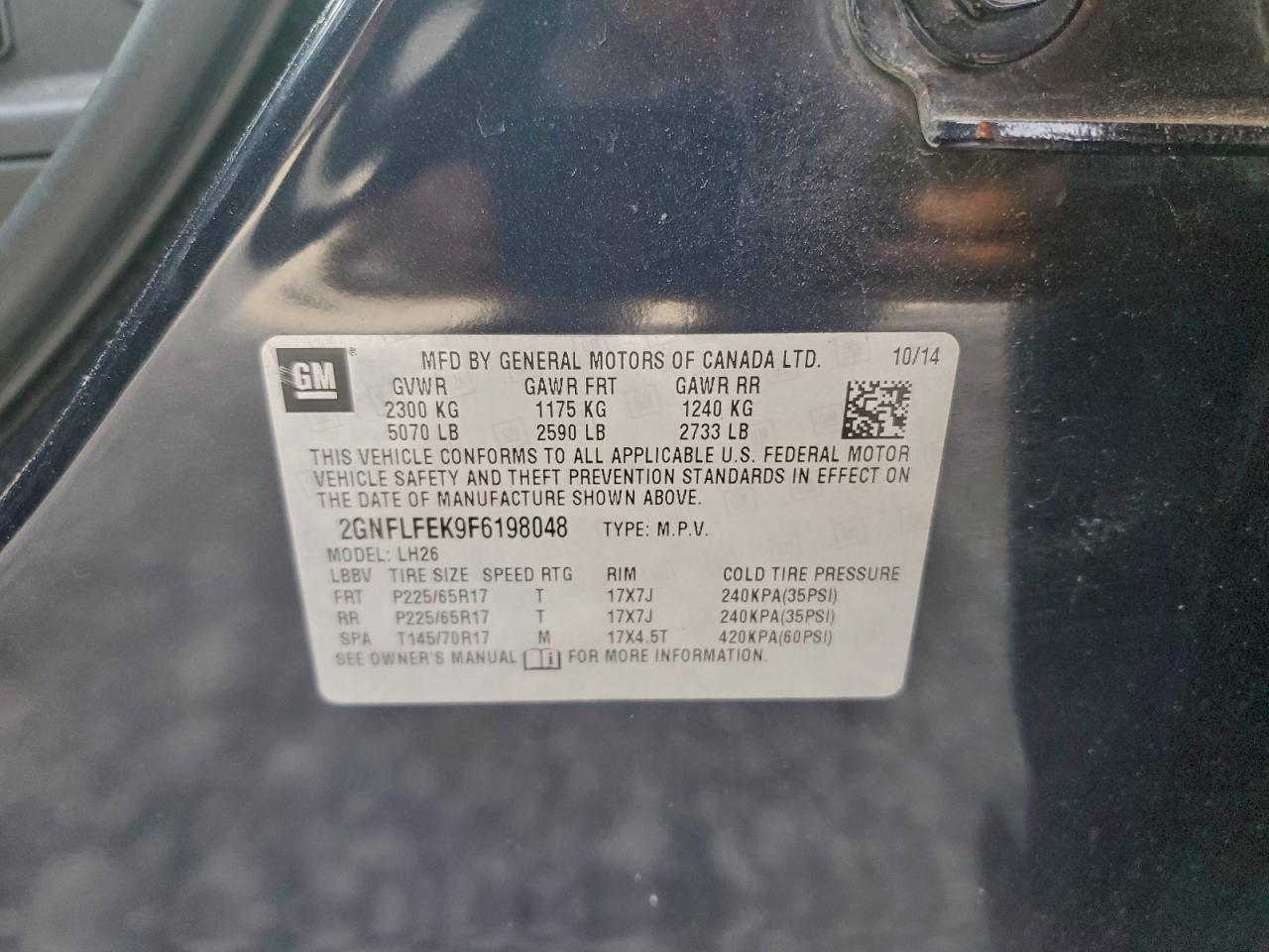 2015 CHEVROLET EQUINOX LT photo 13