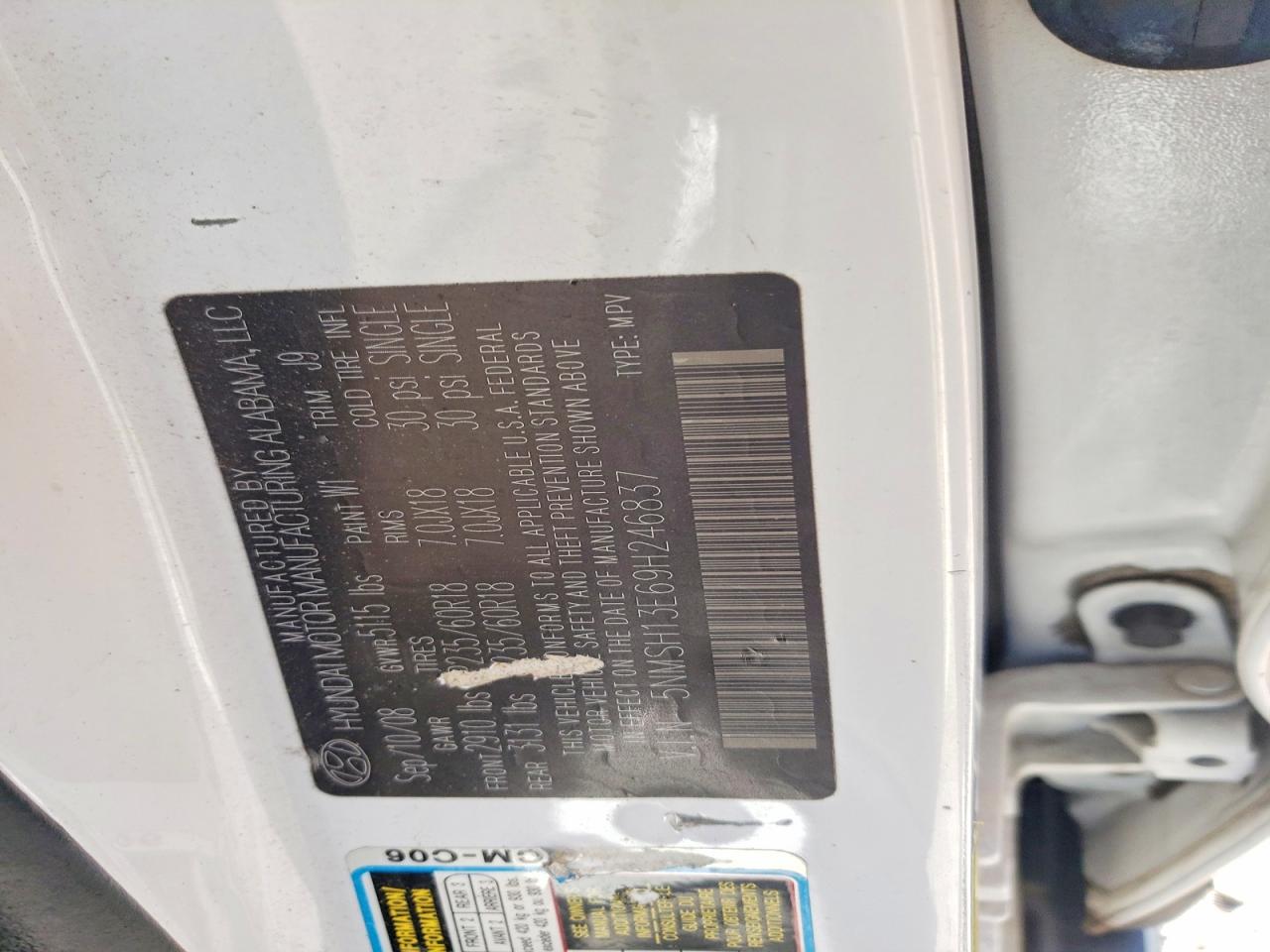 2009 HYUNDAI SANTA FE SE photo 14