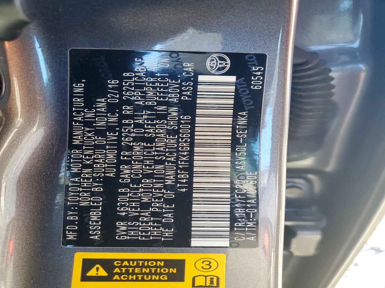 2016 TOYOTA CAMRY LE photo 37