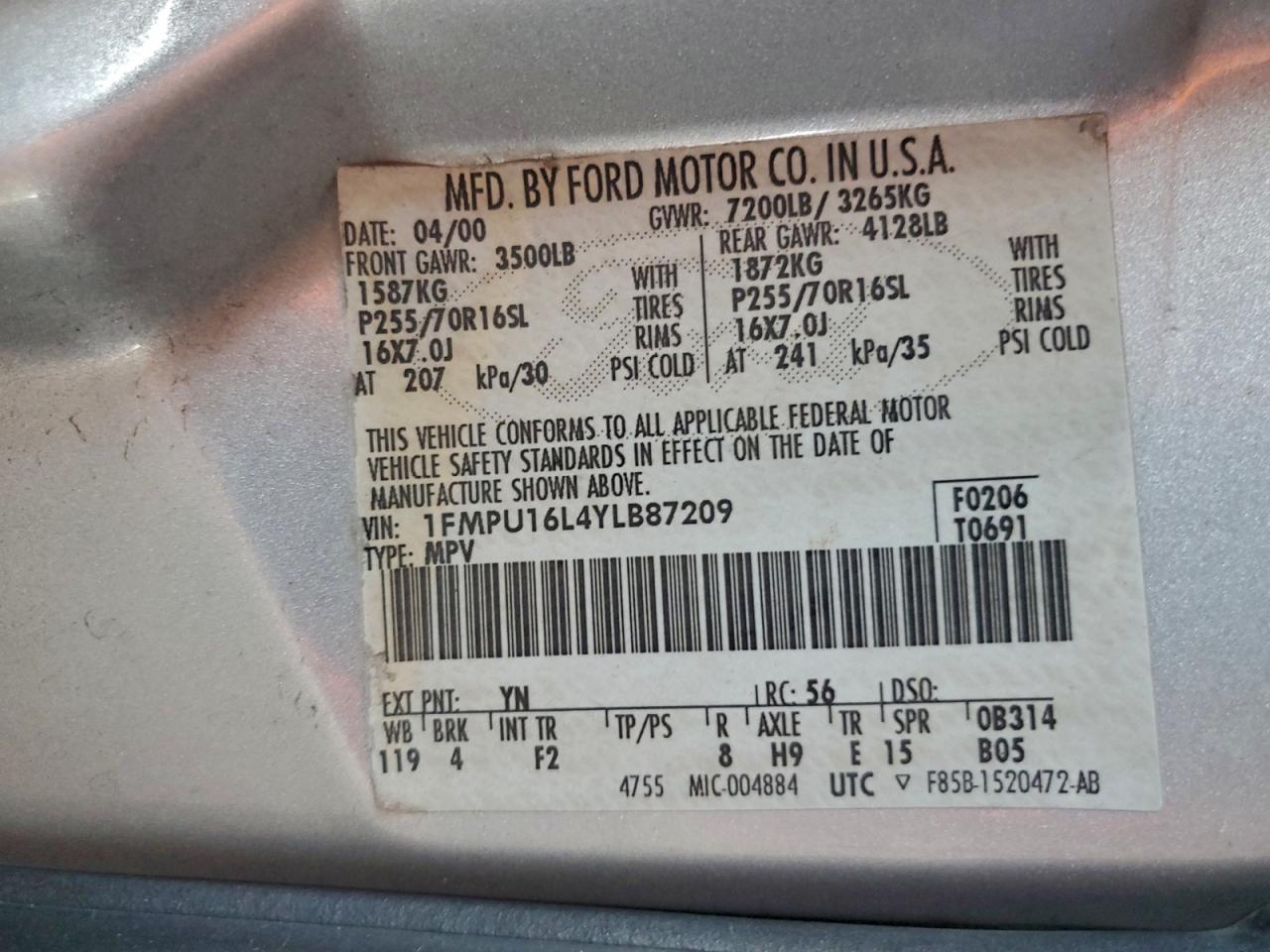 2000 FORD EXPEDITION XLT photo 13