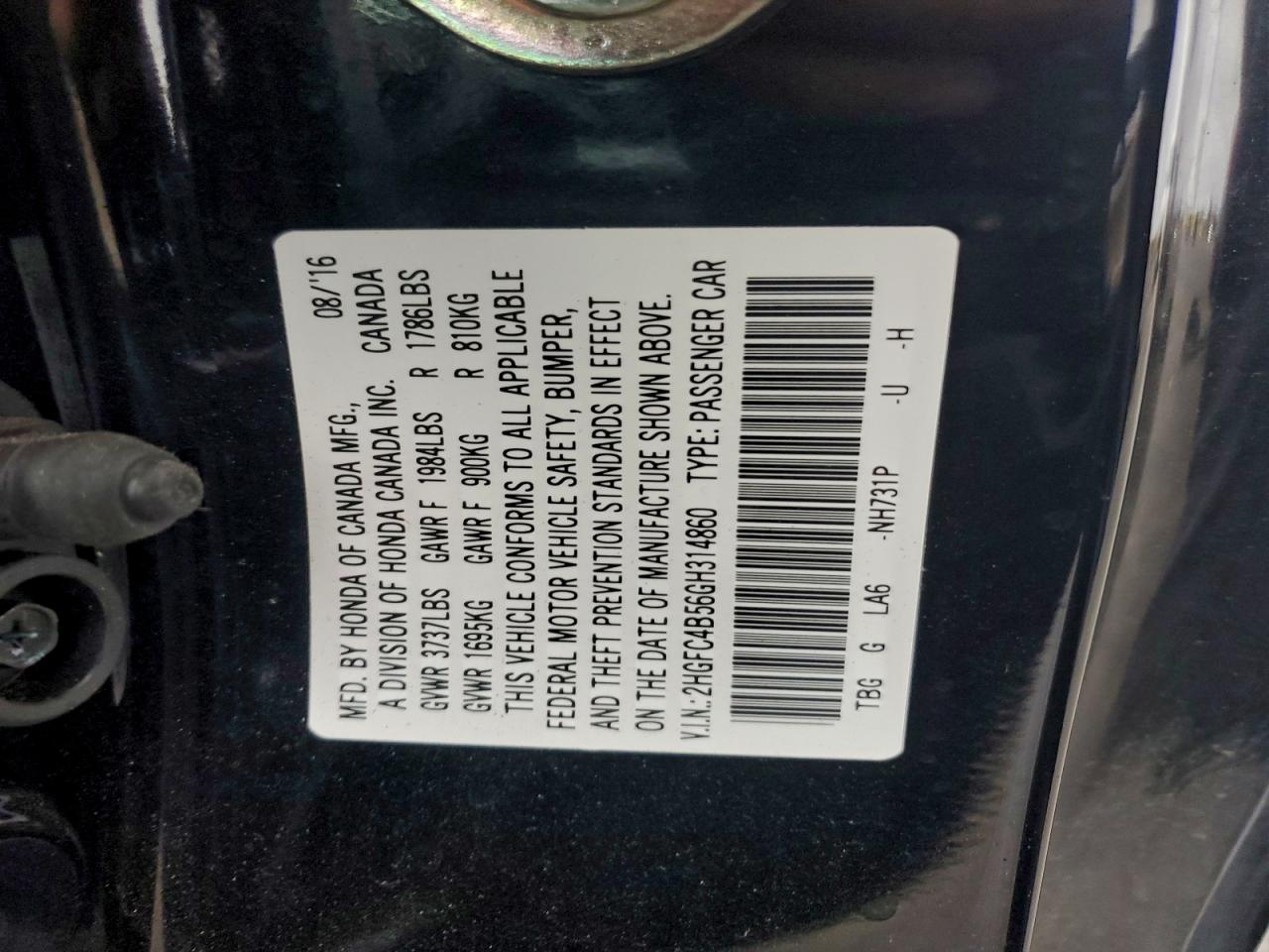 2016 HONDA CIVIC LX photo 37