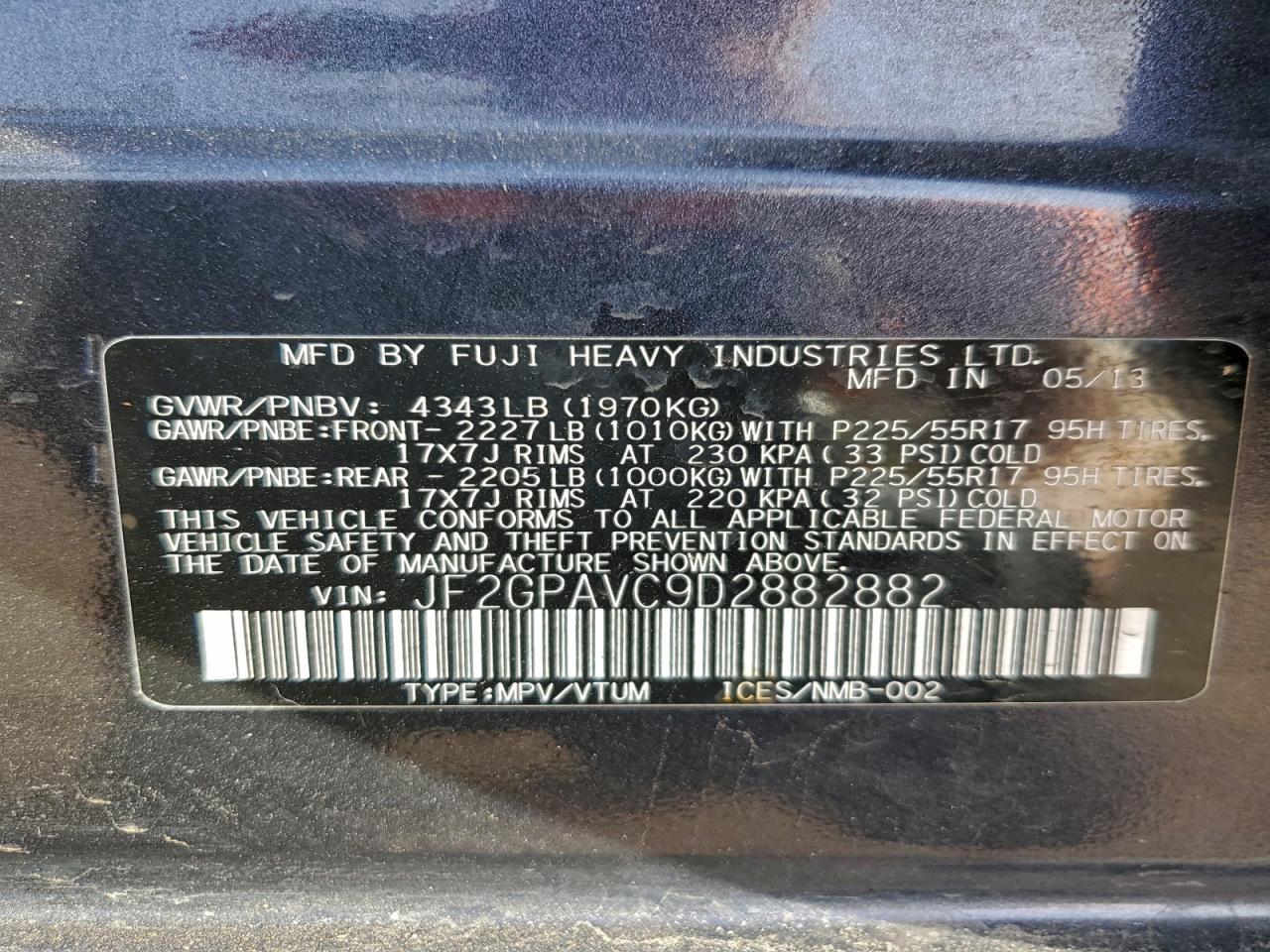 2013 SUBARU XV CROSSTREK 2.0 PREMIUM photo 12