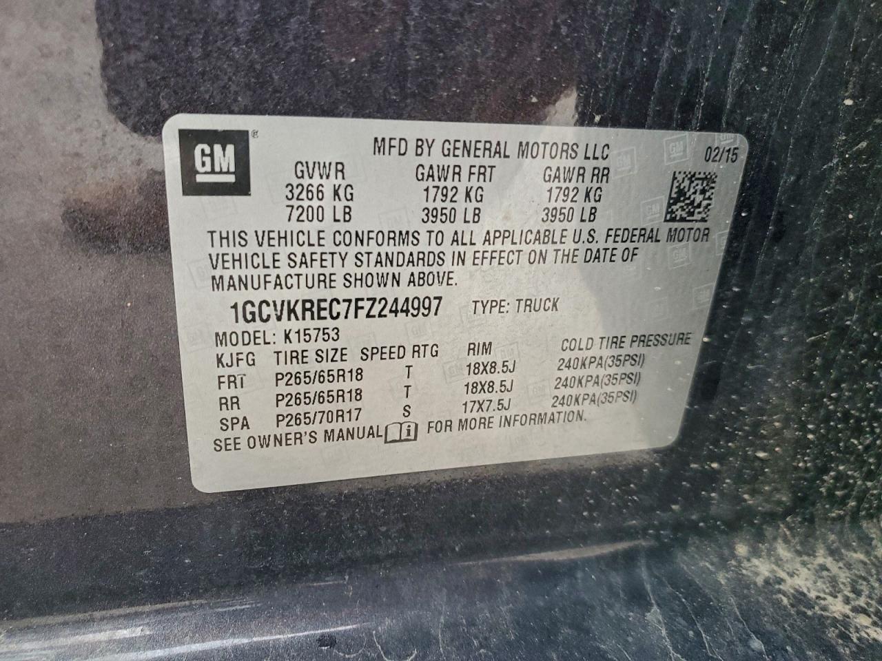 2015 CHEVROLET SILVERADO K1500 LT photo 12