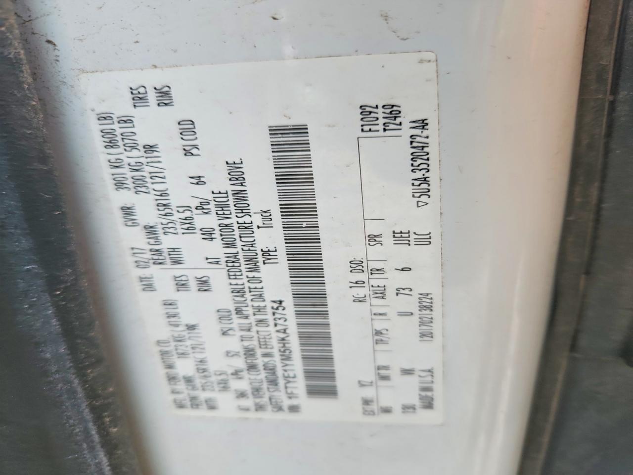 2017 FORD TRANSIT T-150 photo 13