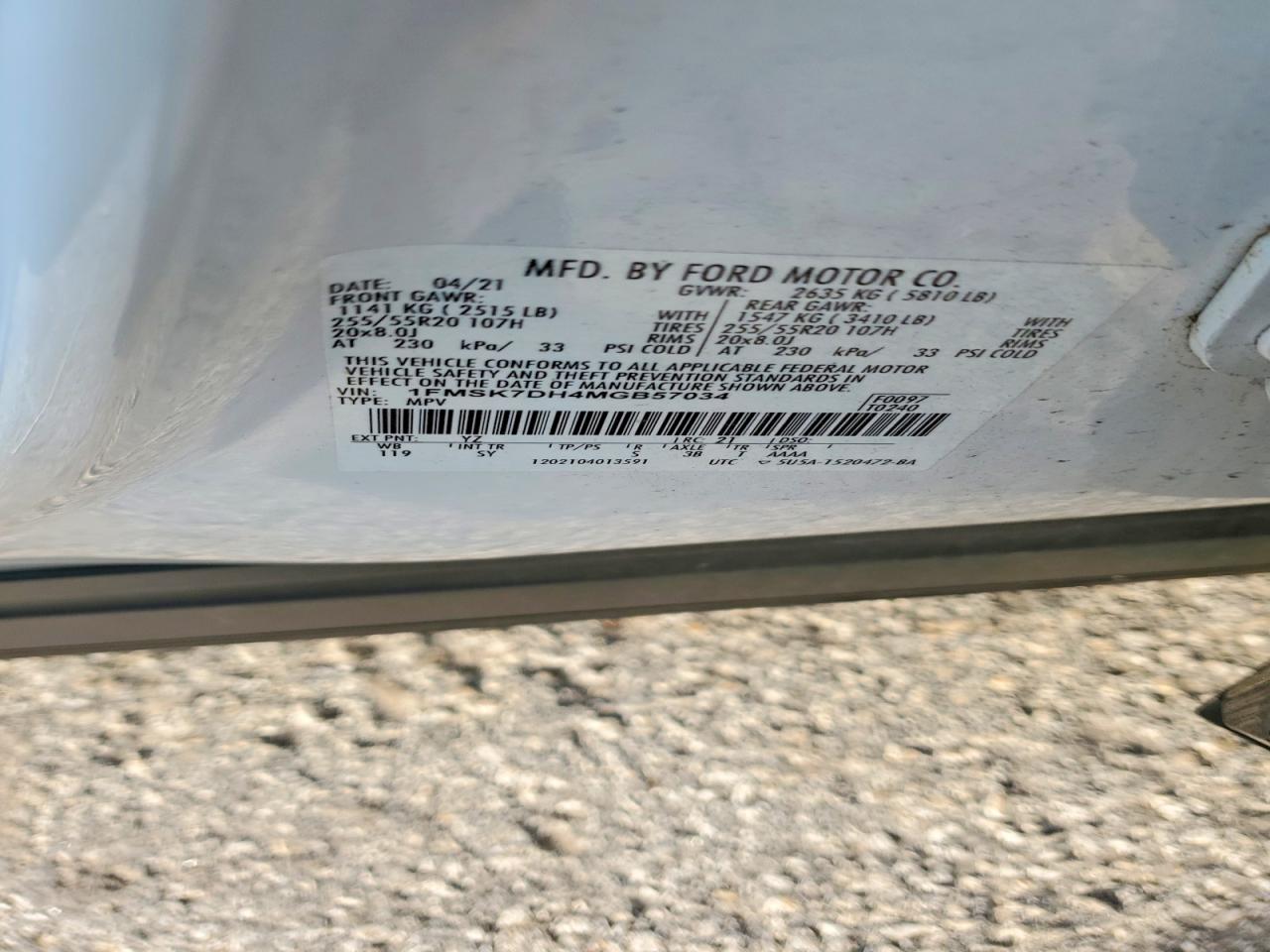 2021 FORD EXPLORER photo 13