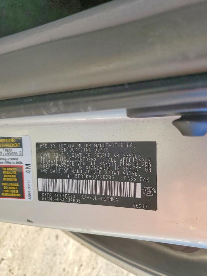 2011 TOYOTA CAMRY BASE photo 12