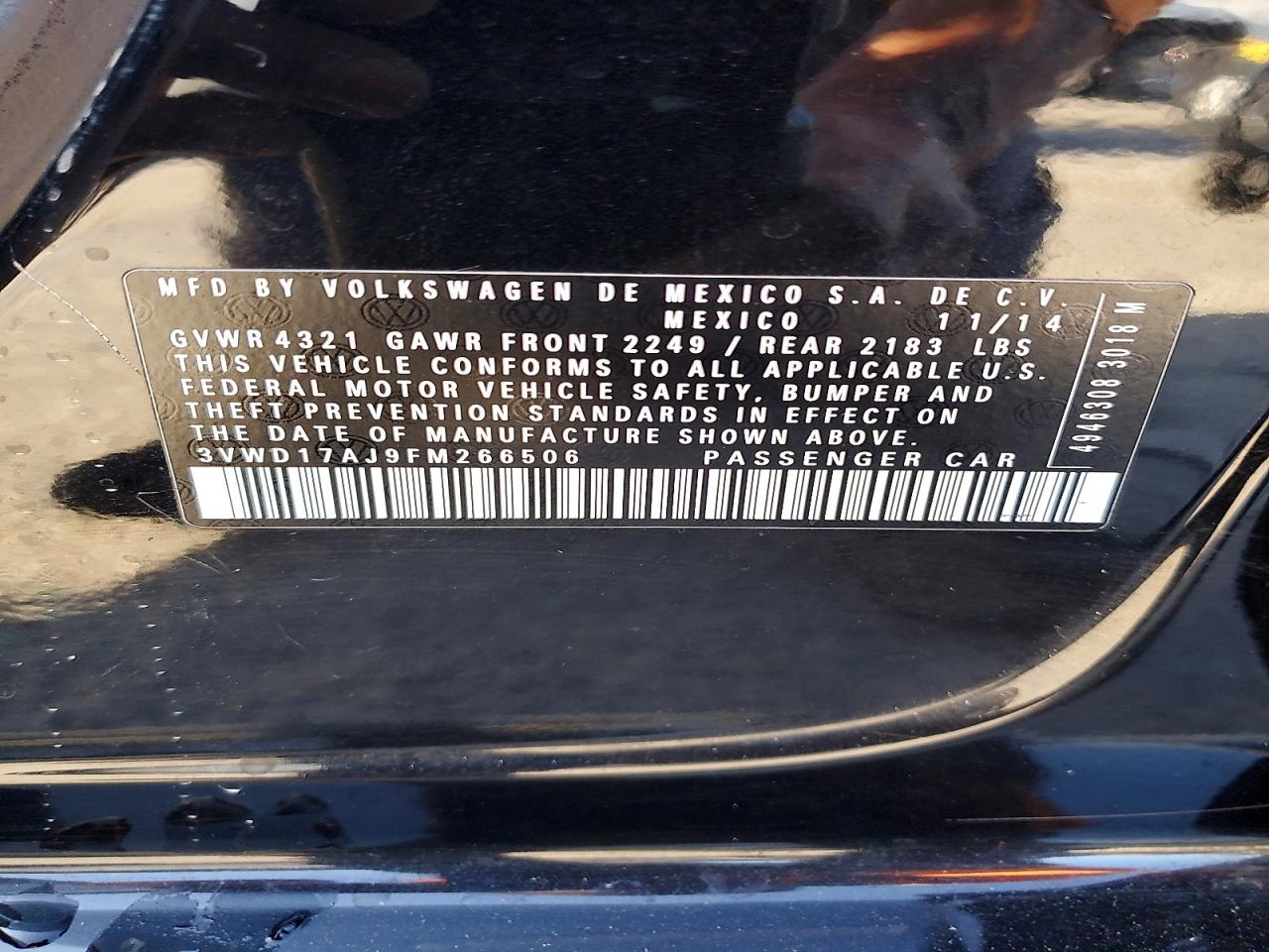 2015 VOLKSWAGEN JETTA SE photo 12