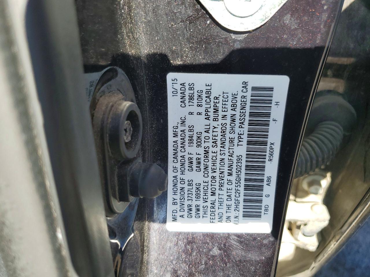 2016 HONDA CIVIC LX photo 12
